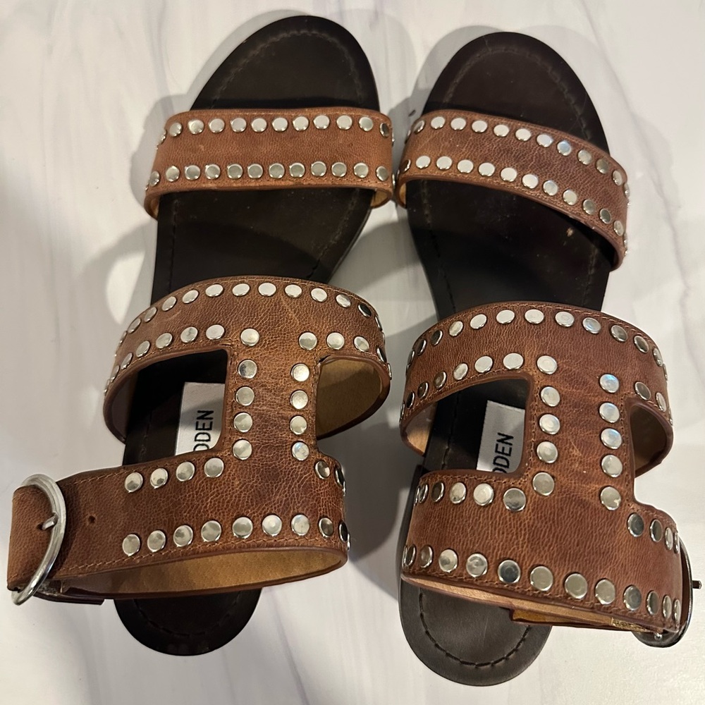 Steve Madden Brown Studded Sandals